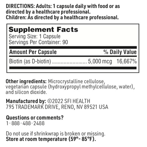 SFI Biotin 5,000 mcg